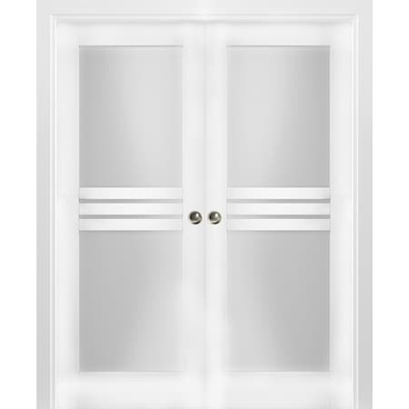 Vdomdoors Double Pocket Interior Door, 36" x 80", White MELA7222DP-WS-36